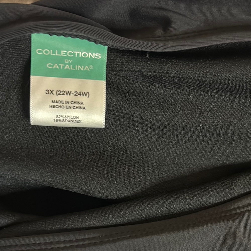 Plus Black Swim Skort with Adjustable Side Ties - Picture 2 of 5